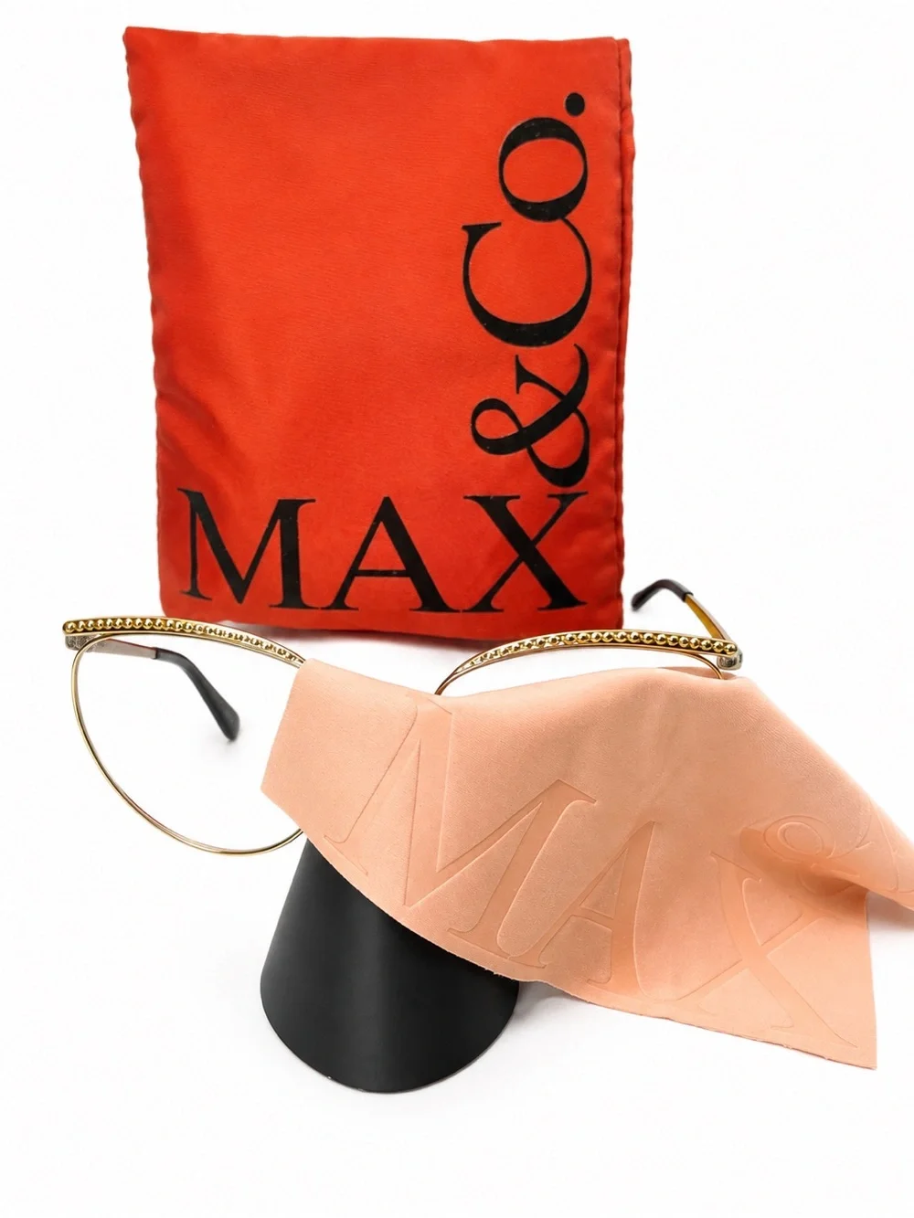 Max & Co. Gold Metal Cat-Eye Glasses